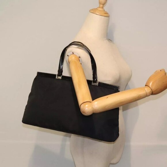 PRADA Tote Bag Nylon Black Silver Auth 88231 - Picture 3 of 16